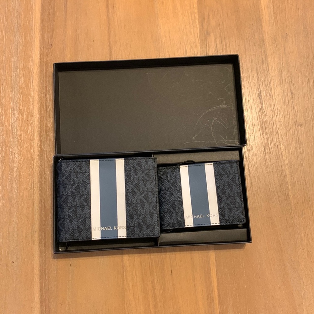 NEW Mens Michael Kors Wallet Set Admiral